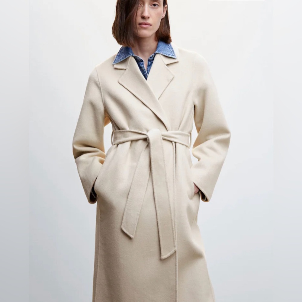 Mango Handmade Wool-Blend Wrap Coat